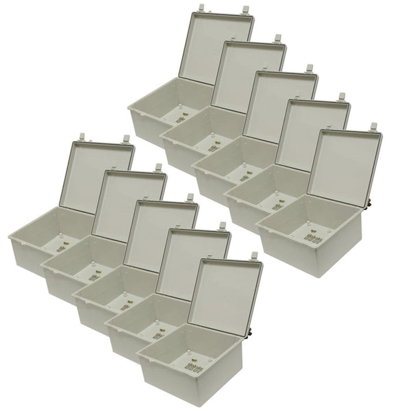 Pack of 10 Sealed ABS Wall Mount Plastic Enclosures IP65 L330xW330xH180.5mm