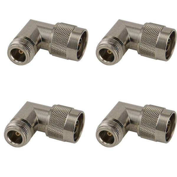 Pack of 4 Right Angle N-Type Male to N-Type Female Adaptor