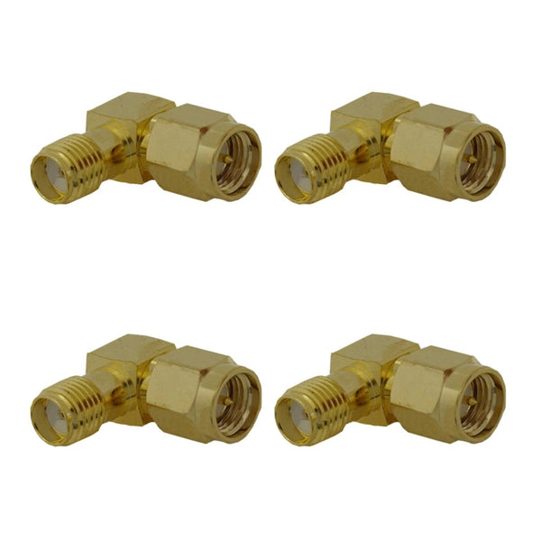 Pack of 4 Right Angle SMA Male to SMA Female Adaptor