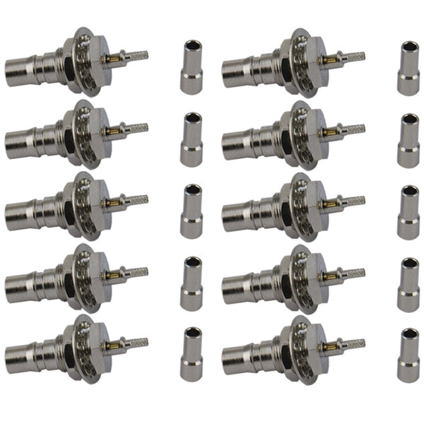 Pack of 10 QMA Female Crimp Connector - RG178