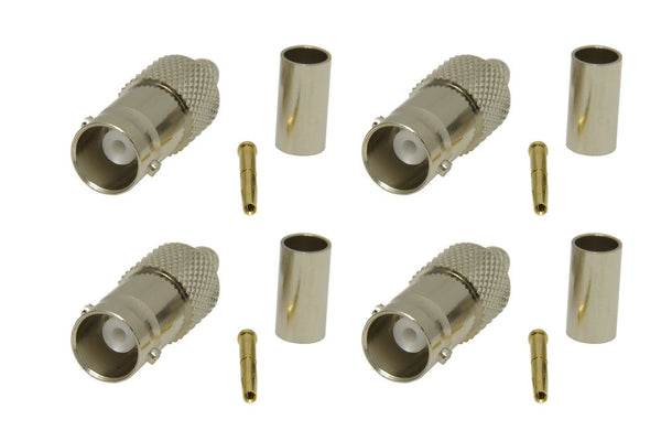 Pack of 4 BNC Female Crimp Connector - CLF200