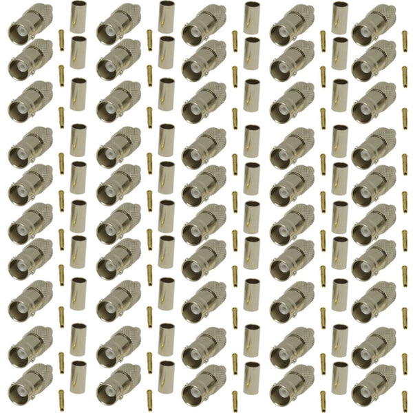 Pack of 50 BNC Female Crimp Connector - CLF200