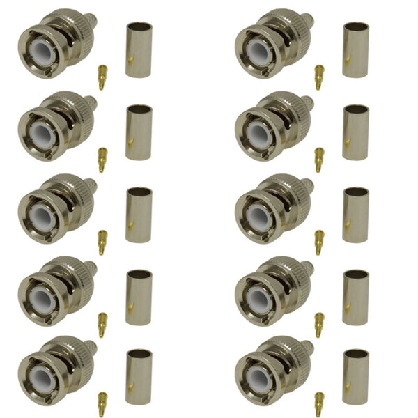 Pack of 10 BNC Male Crimp Connector - CLF200