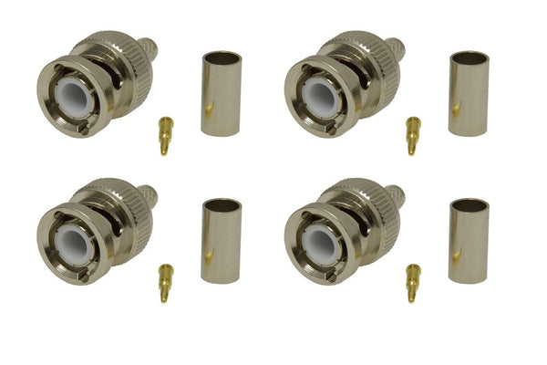 Pack of 4 BNC Male Crimp Connector - CLF200