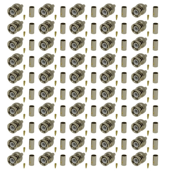 Pack of 50 BNC Male Crimp Connector - CLF200