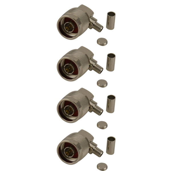 Pack of 4 Right Angle N-Type Male Crimp Connector - CLF200