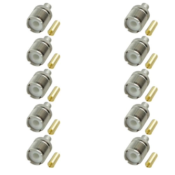 Pack of 10 PL259 Female Crimp connector for CLF200 cable