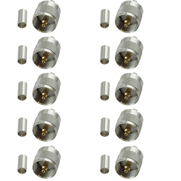 Pack of 10 PL259 Male Crimp connector for CLF200 cable