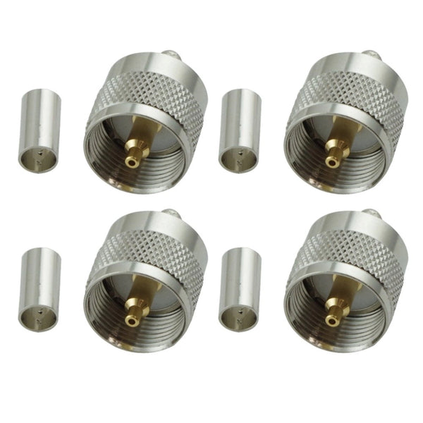 Pack of 4 PL259 Male Crimp connector for CLF200 cable