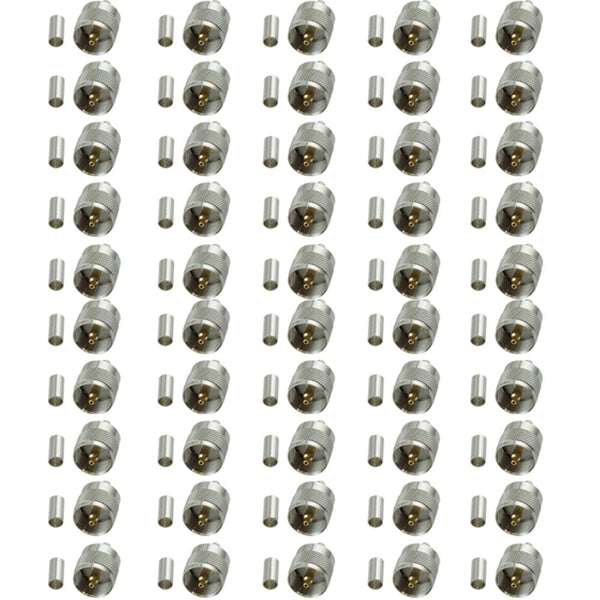 Pack of 50 PL259 Male Crimp connector for CLF200 cable