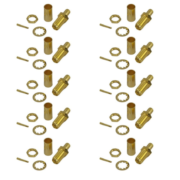 Pack of 10 SMA Female Crimp Connector - CLF200