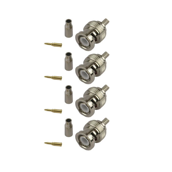 Pack of 4 BNC Male Crimp Connector - RG316/RG174