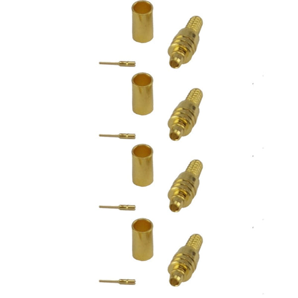 Pack of 4 MMCX Male Crimp Connector - RG316/RG174