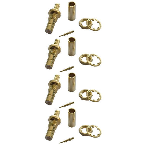 Pack of 4 SMB Jack Crimp Connector - RG316/RG174