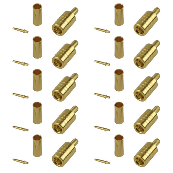 Pack of 10 SMB Plug Crimp Connector - RG316/RG174