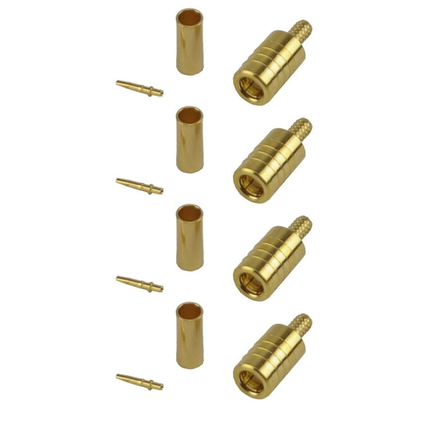 Pack of 4 SMB Plug Crimp Connector - RG316/RG174