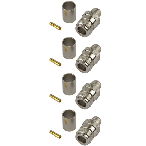 Pack of 4 N-Type Female Crimp Connector - HDF400