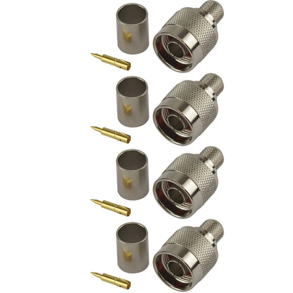 Pack of 4 N-Type Male Crimp Connector - HDF400