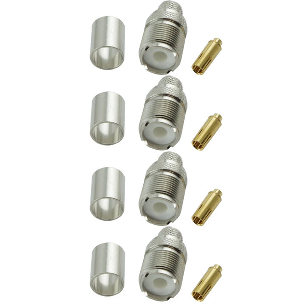 Pack of 4 PL259 Female Crimp connector for HDF400