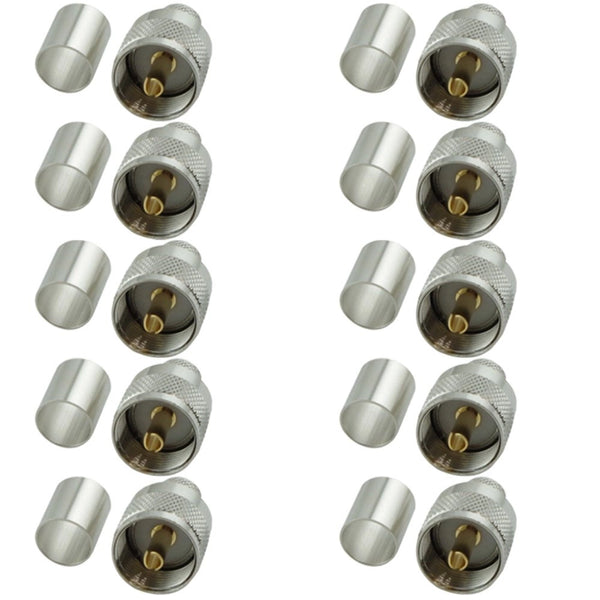 Pack of 10 PL259 Male Crimp connector for HDF400 cable