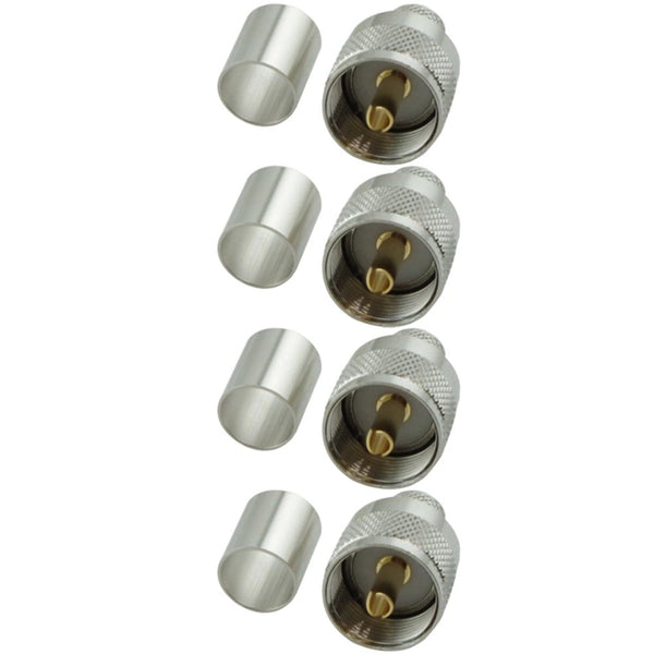 Pack of 4 PL259 Male Crimp connector for HDF400 cable