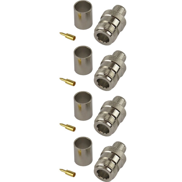 Pack of 4 RP N-Type Female Crimp Connector - HDF400