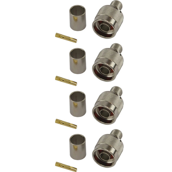 Pack of 4 RP N-Type Male Crimp Connector - HDF400