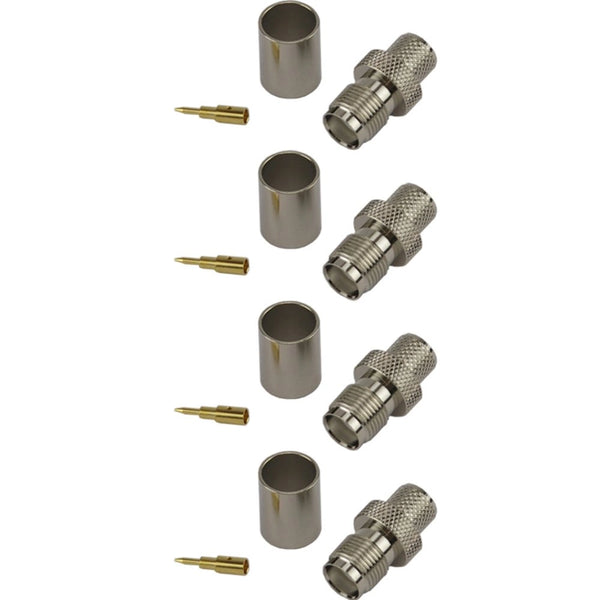 Pack of 4 RP TNC Female Crimp Connector - HDF400