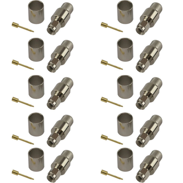 Pack of 10 SMA Male Crimp Connector - HDF400