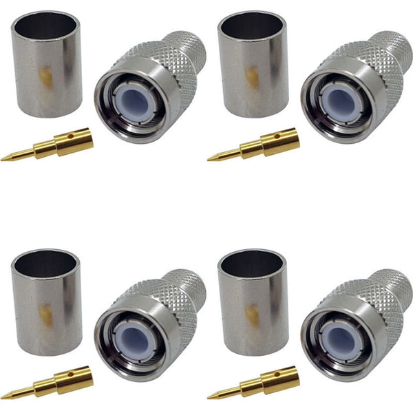 Pack of 4 TNC Male Crimp connector - HDF400 cable