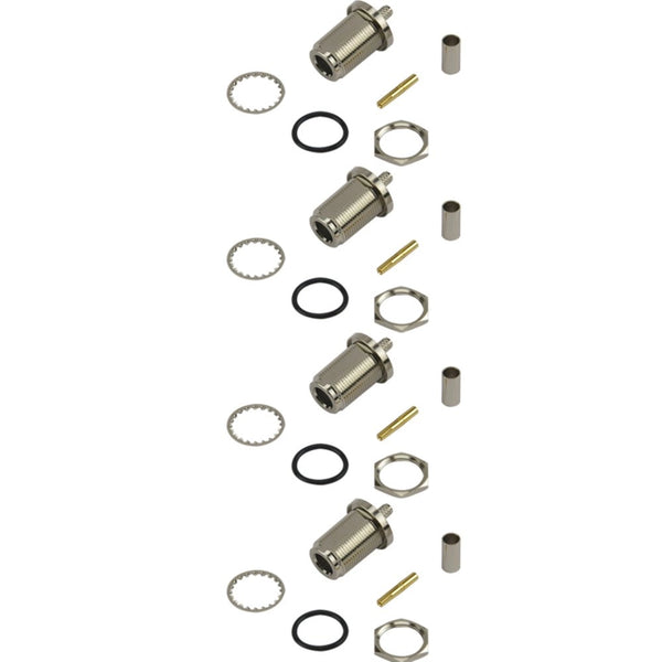 Pack of 4 N-Type Female Crimp Connector for RG58 Cable