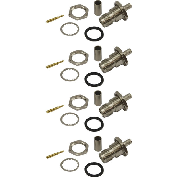 Pack of 4 RP TNC Female Crimp Connector for RG58 Cable