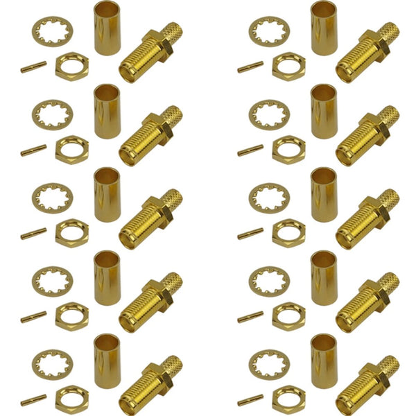 Pack of 10 SMA Female Crimp Connector - RG58